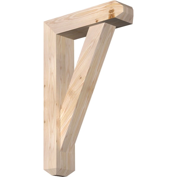 Ekena Millwork Traditional Craftsman Smooth Bracket w/ Offset Brace, Douglas Fir, 5 1/2"W x 20"D x 32"H BKT0604X20X32TRA04SDF - main